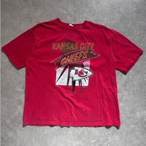 90s Vintage Kansas City Chiefs Red T Shirt Size XL